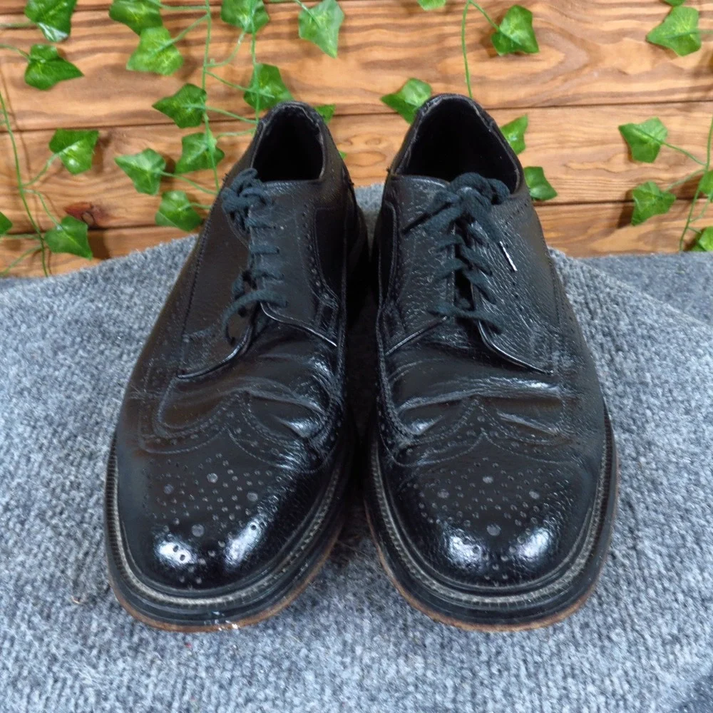 Nunn Bush Vintage Pebble Men Dress Shoe 9.5 Narrow Formal Business Black Leather